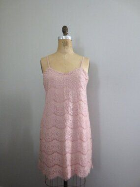 Whimsical Soft Pink Lace Mini Dress